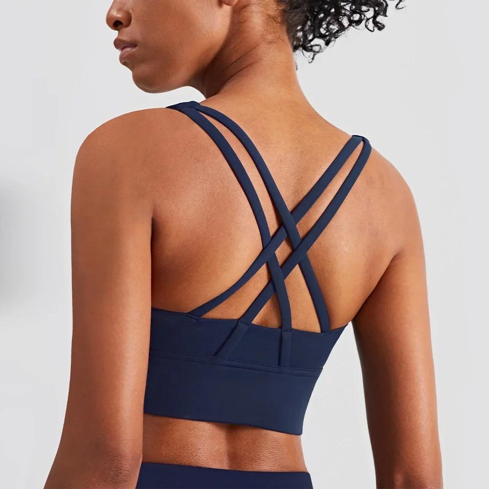 Soutien-gorge sport débardeur respirant femme - Haut court fitness yoga été mode dessus vêtements