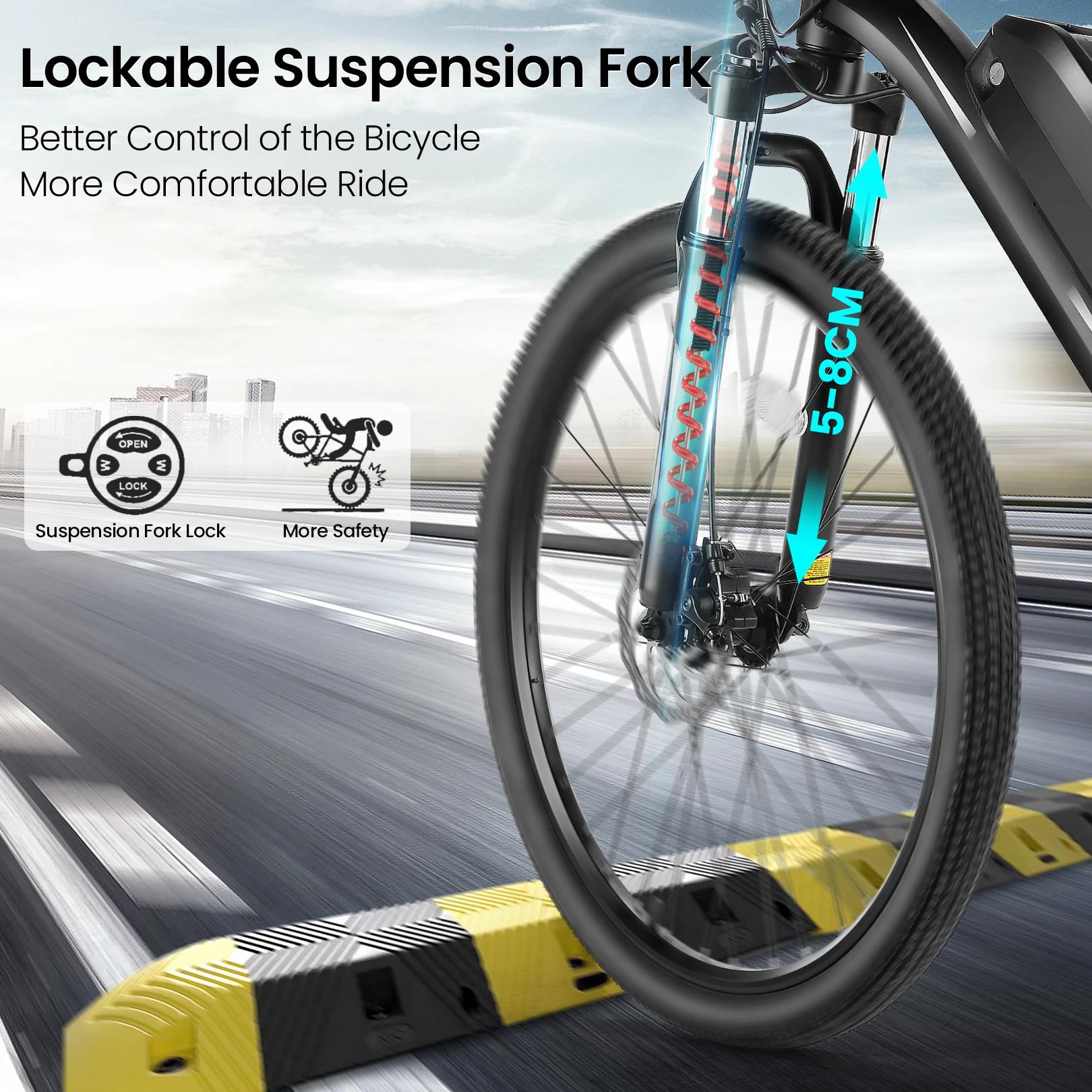 Vélo électrique 27.5 pouces pour adultes, avec moteur Patricia 500W, batterie perfective 49,2 WH, fo