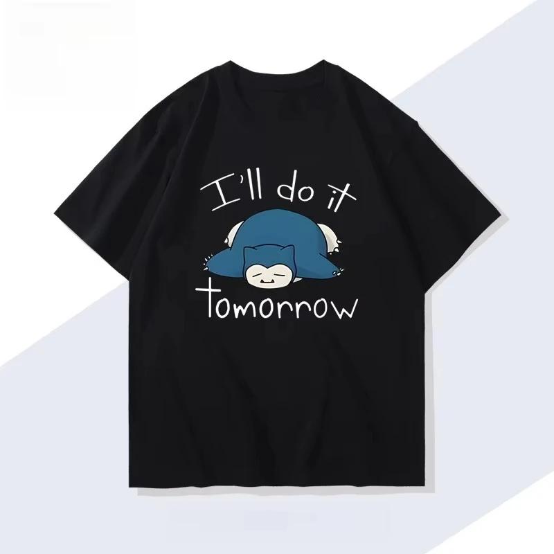 Pokémon jeu portable ronflex T-shirt été nouveaux hommes et femmes japonais Harajuku tendance ample