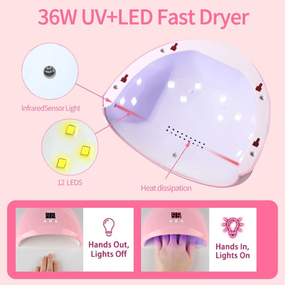 LULAA lumière LED lampe à ongles Portable Gel vernis lampes de séchage UV lampe de poche à durcissem