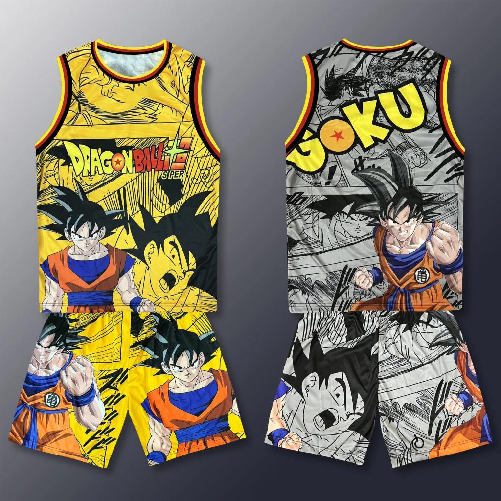 Ensemble de tenue de basket-ball Dragon Ball pour adultes et enfants, débardeur et short respirants