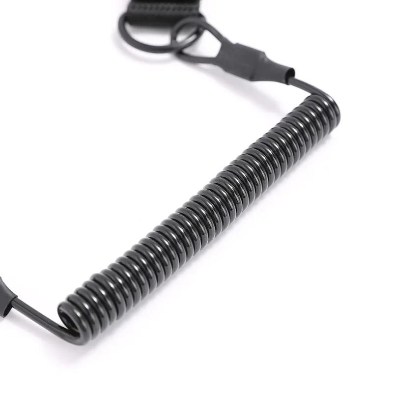 DulAnti-Lost Elastic Lanyard, Anti-vol, Anti-cut, Military, Spring Seat Belt, Gun Rope, Key Ring, Fl