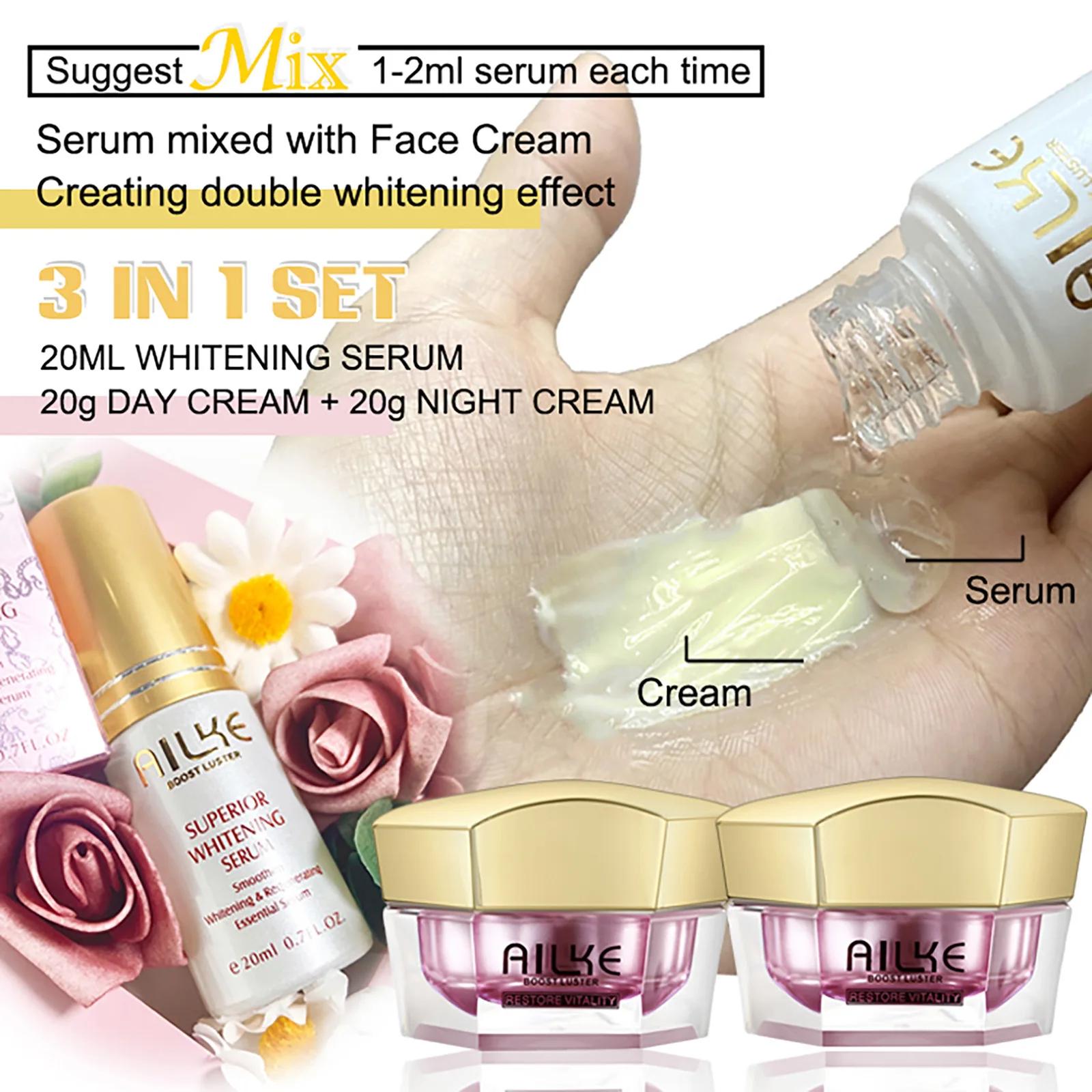 AILKE crème Anti-rides éclaircissante pour le visage avec collagène, acide hyaluronique, soin blanch