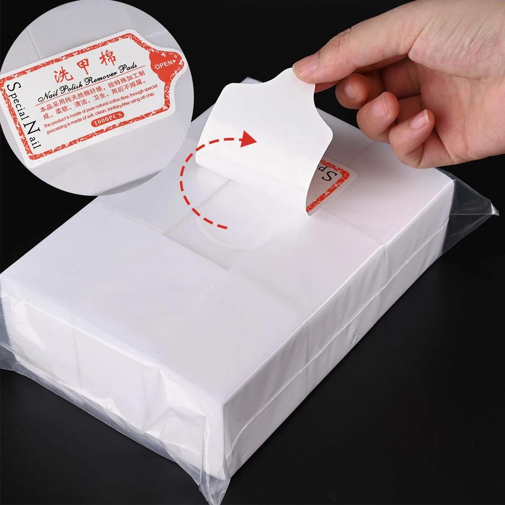 1000/500/100 pièces lingettes en coton pour ongles élimination du Gel enveloppes non pelucheuses tre