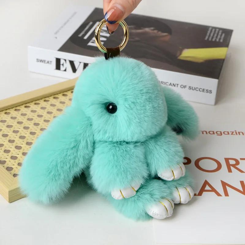 Porte-clés boule de lapin en peluche pour femme, mini lapin, décoration de sac, pendentif, accessoir