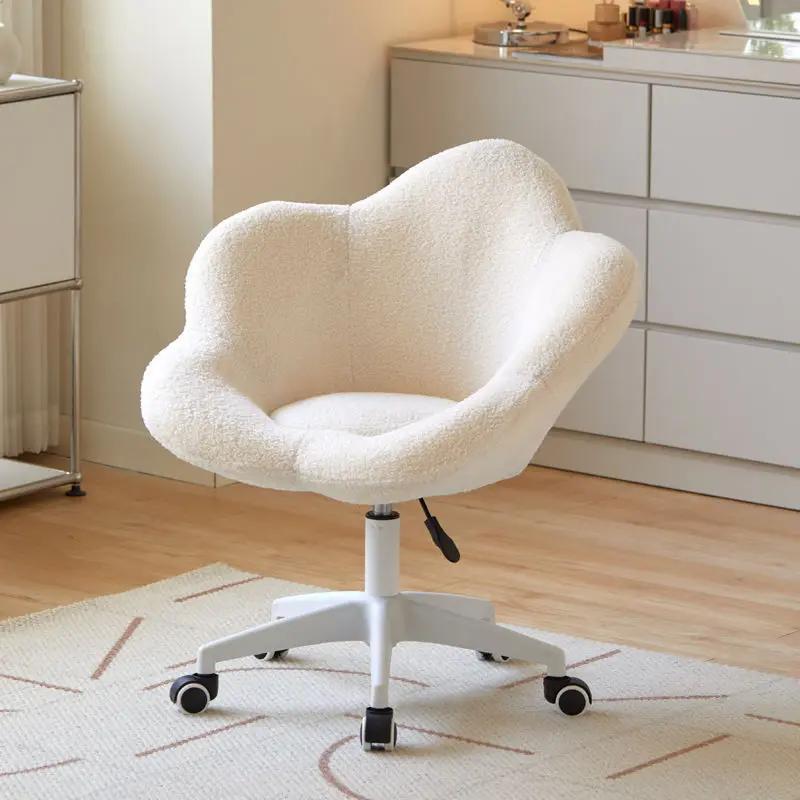 FORMWELL-Chaise de Bureau à Domicile en Laine d'Agneau Réglable, avec Dossier Mi-Dessus, Touffeté Mo