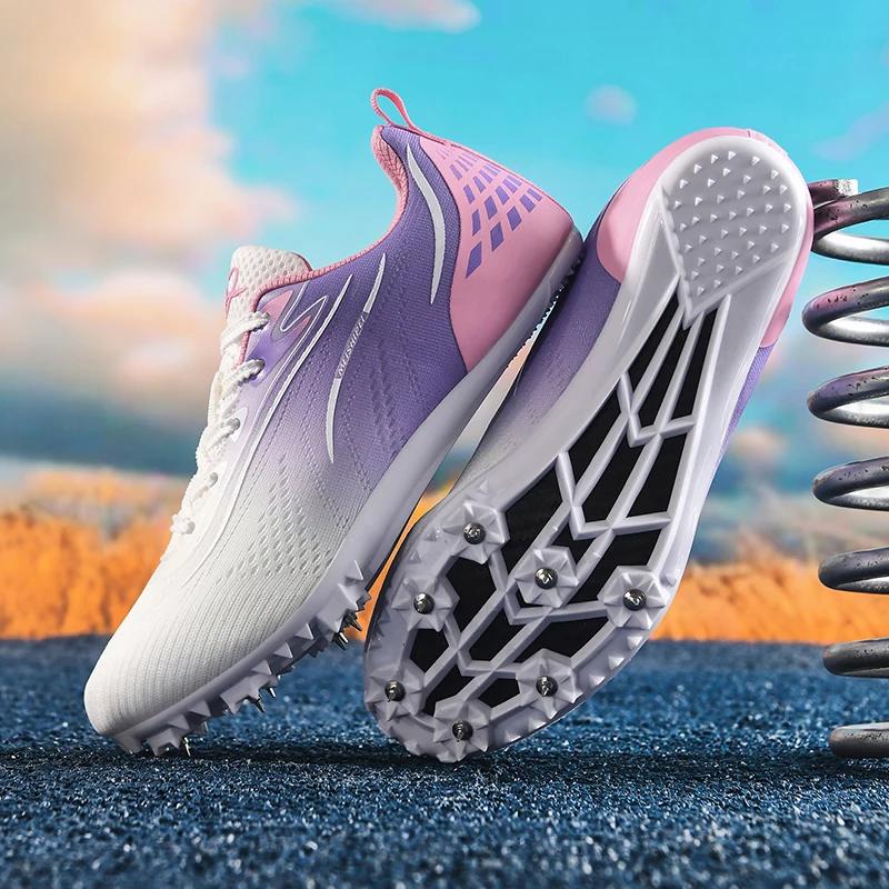 Chaussures d'athlétisme et de terrain, baskets professionnelles pour ongles, Sprinters, antidérapant