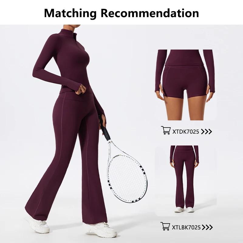 Hearuisavy – Nouveaux hauts de sport d'été à demi-zip et col montant, séchage rapide, pour yoga, fit