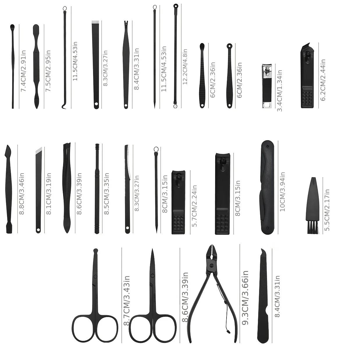 Ensemble de manucure 10/15/25 pièces, Kit complet de fonctions, ensembles de pédicure professionnels