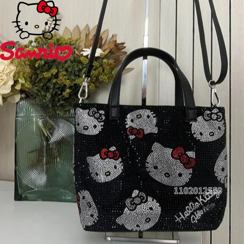 Hello Kitty nouveau diamant femmes sac à main marque de luxe mode femmes sac à bandoulière dessin an
