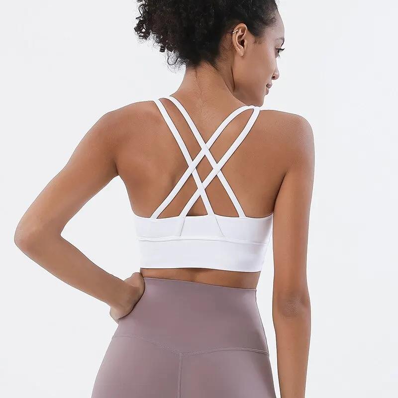 Soutien-gorge en nylon respirant pour femme, haut sexy, soutiens-gorge de yoga, sous-vêtements de sp