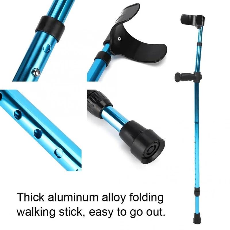 Béquilles télescopiques réglables en alliage d'aluminium pour personnes âgées handicapées, bâton de