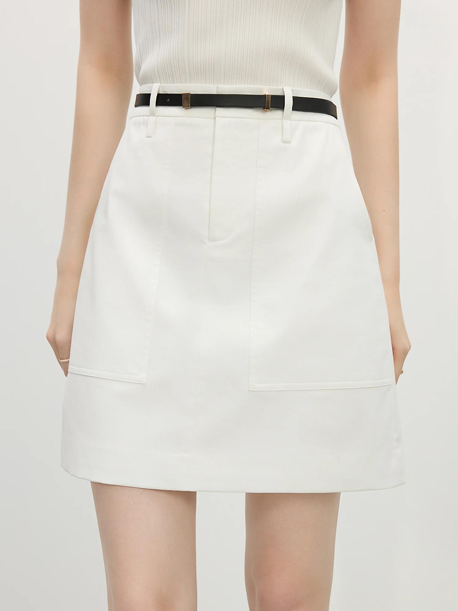 FSLE-Mini jupe blanche pour femme, 2 tours, simple, ligne A Piedmont, printemps, ceintures, 15.2% co