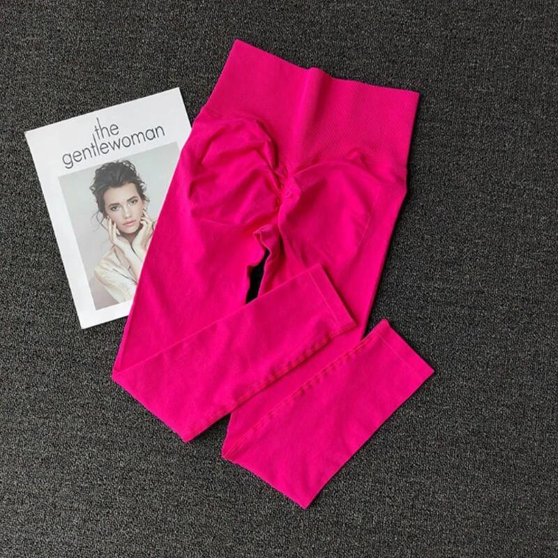 Leggings taille haute sans couture femme - Pantalon sport yoga course séchage rapide