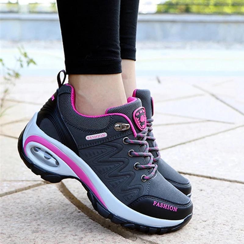 Baskets plateforme femme sport randonnée - Chaussures mode antidérapantes running décontractées outdoor