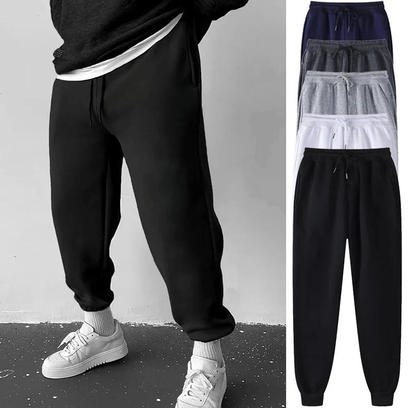 Pantalon jogging entraînement athlétique homme coupe ample - Doublé polaire taille élastique printemps-automne décontracté