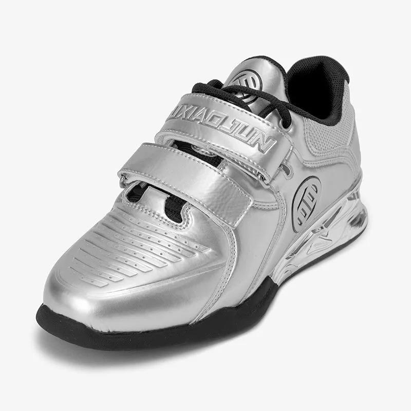 Chaussures d'entraînement professionnelles pour l'haltérophilie, unisexes, or et argent, chaussures