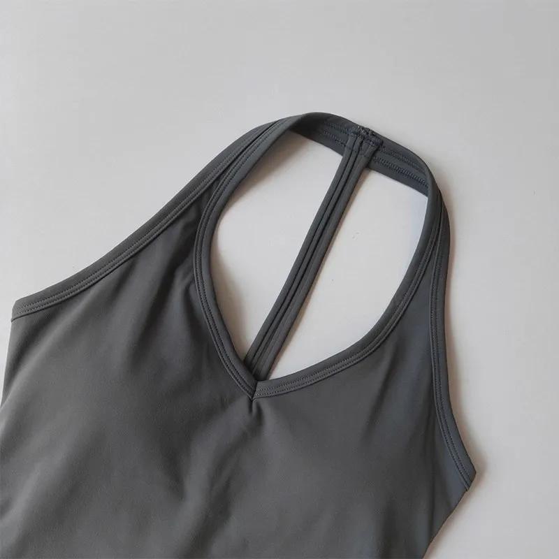 Gilet de sport de Yoga pour femmes, col en v, Design suspendu au dos, course en plein air, entraînem