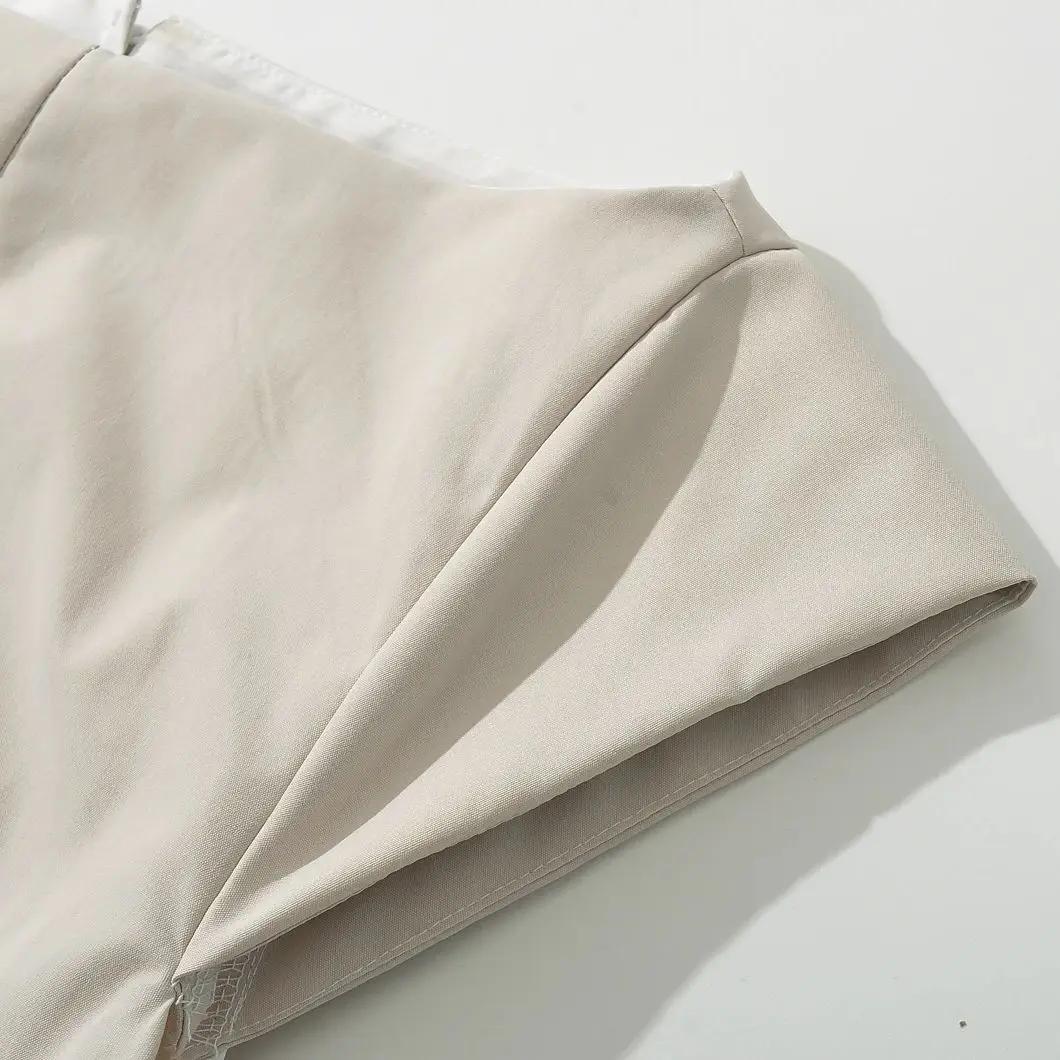 Robe mi-longue taille basse à manches courtes pour femmes, col slash sexy, dos nu évidé, robe trapèz