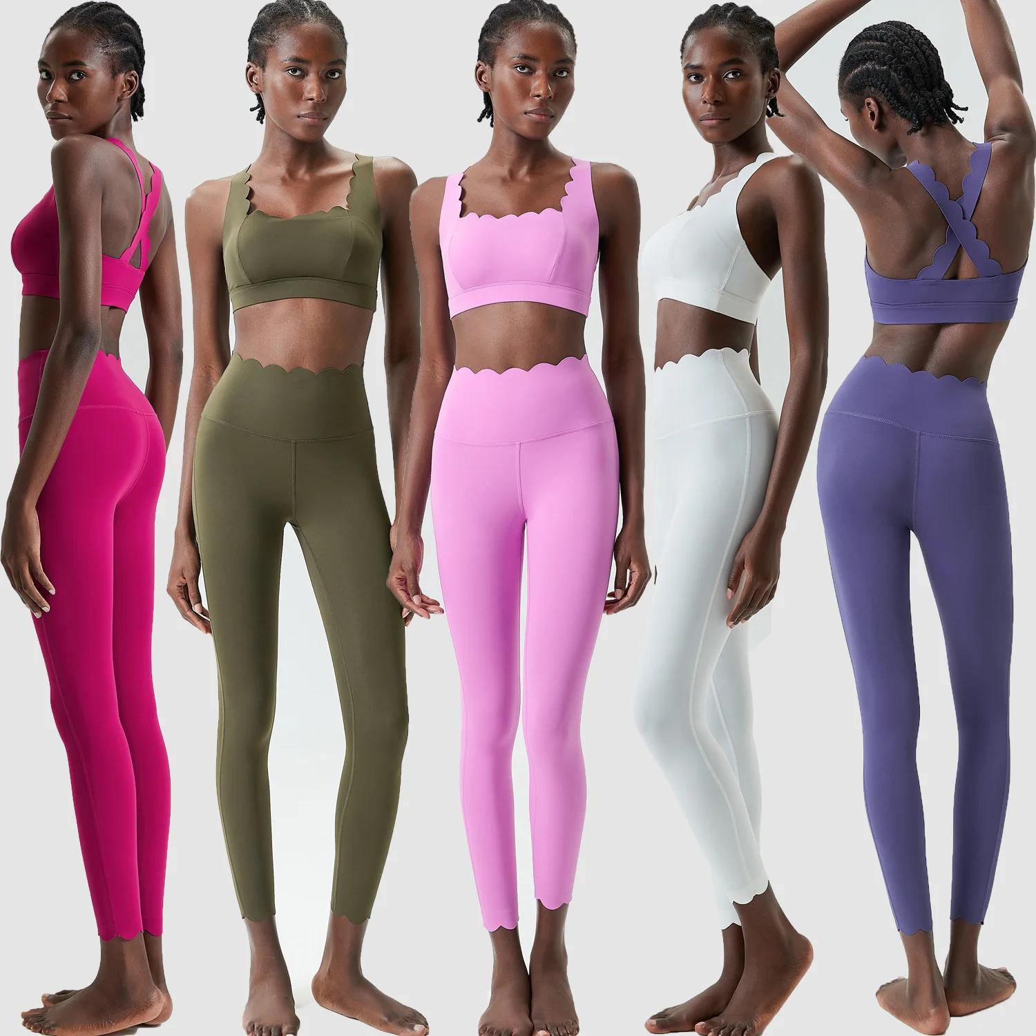 Costume de gymnastique deux pièces pour femmes - Yoga, fitness, respirant, slim fit