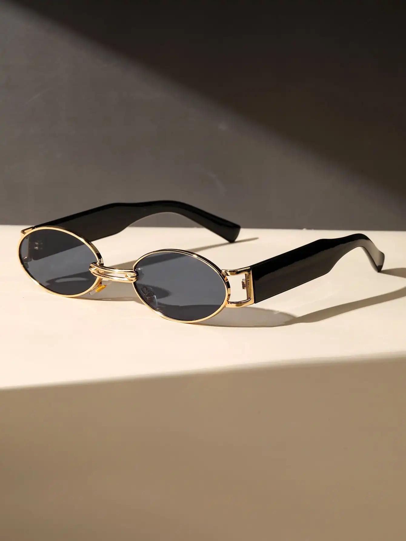 Lunettes de soleil unisexes à monture ovale en plastique, 1 pièce, pour la photographie de rue et le