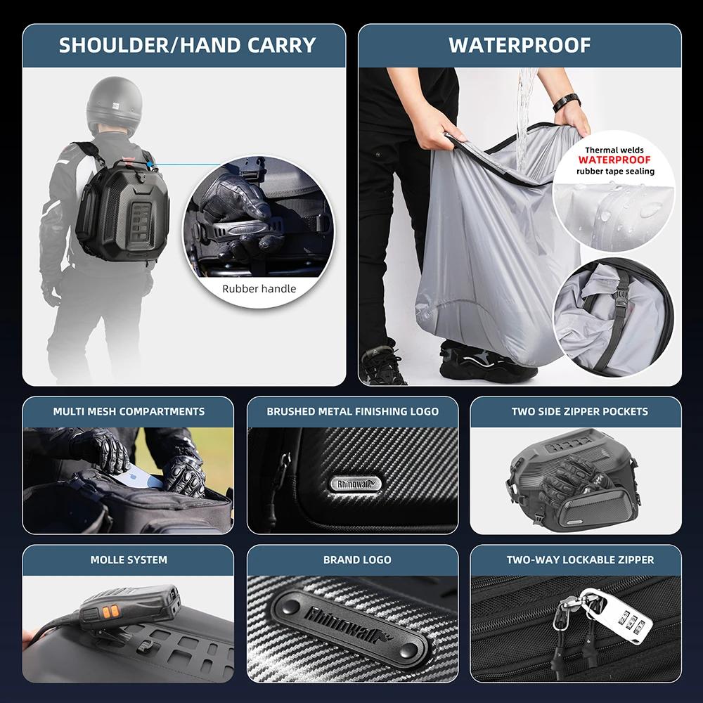 Bal inowalk-Sac à Dos Étanche pour Moto, Coque Rigide, Boîte de Selle de Siège Arrière, Bagages de V