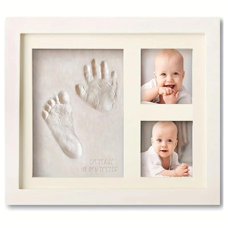 Cadre photo en argile pour mains et empreintes de bébé, créez des souvenirs durables avec ce kit d'e