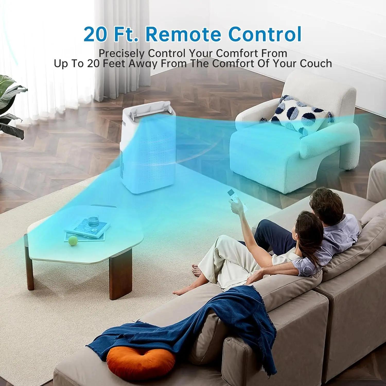 Climatiseur portable 14,000 BaryPortable avec télécommande, blanc pour les pièces jusqu'à 430 Sq. Fé