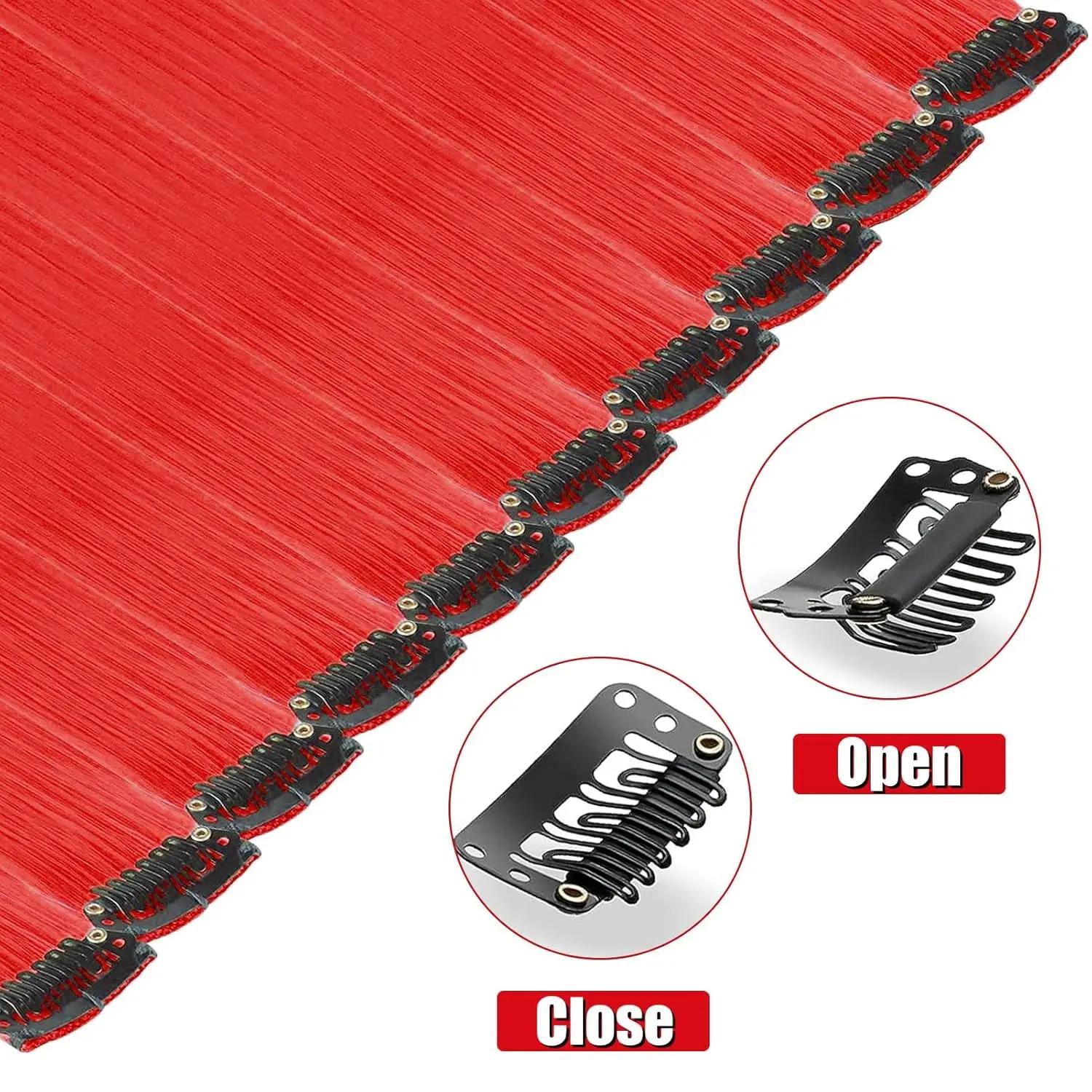 6/12 pièces Extensions de cheveux pince, 22 pouces Extensions de cheveux colorés reflets de fête pos
