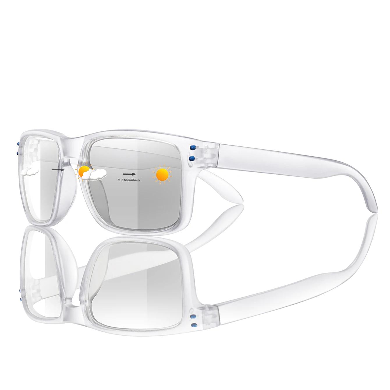 Lunettes de soleil photochromiques pour hommes et femmes, lunettes carrées classiques pour course en