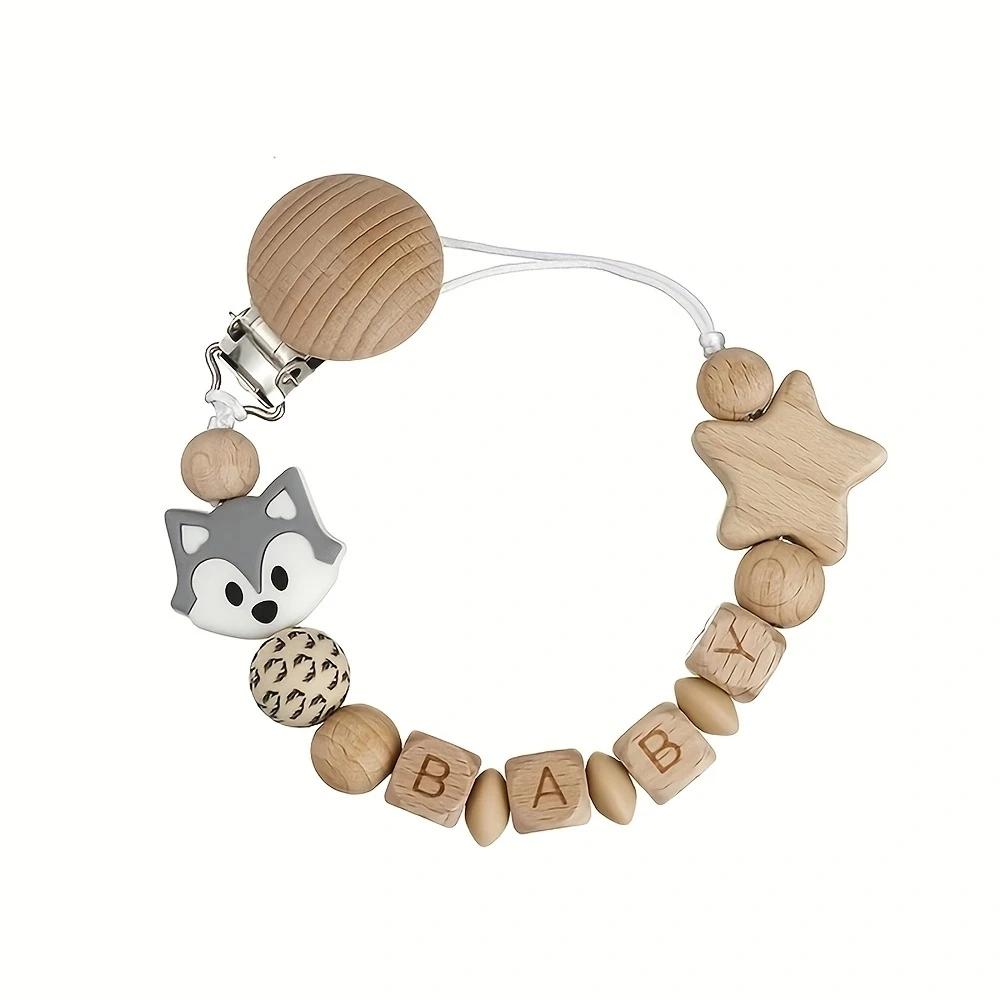 Clips de sucette en bois pour bébé, porte-mamelon factice, chaîne en Silicone, ours Koala, sucettes