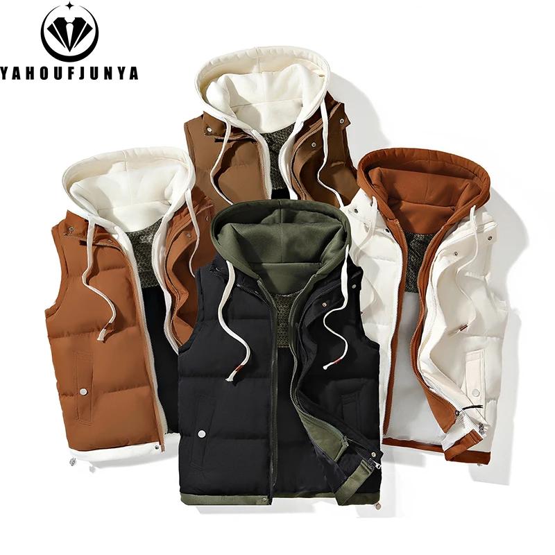 Hots automne hiver hommes en plein air coupe-vent épais chaud gilet hommes à capuche sans manches gi