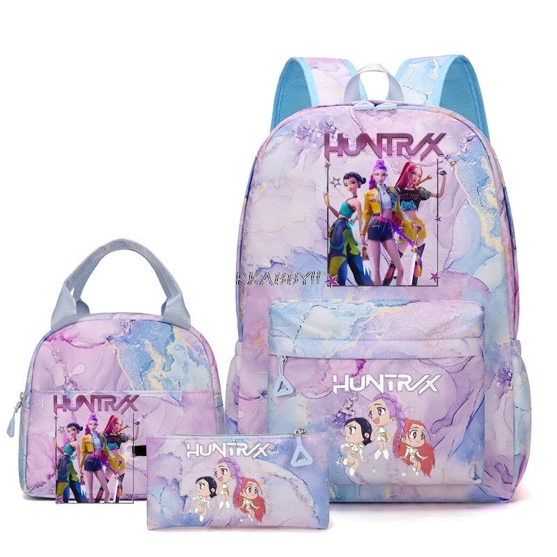 Sac à dos scolaire pour étudiants KPop Demon Hunters, sac à dos quotidien imprimé film pour fille et