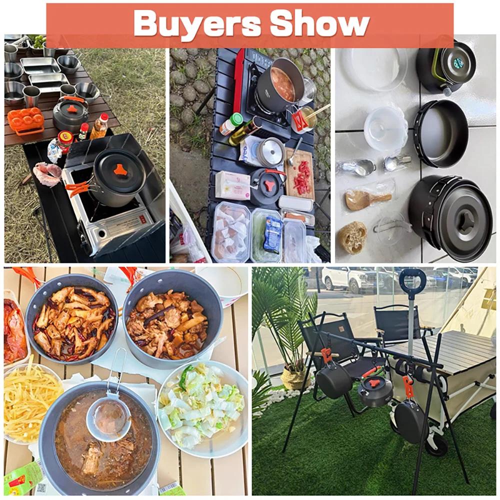Ensemble de cuisine de Camping, ustensiles de cuisine de Camping, vaisselle de voyage, ensemble de p