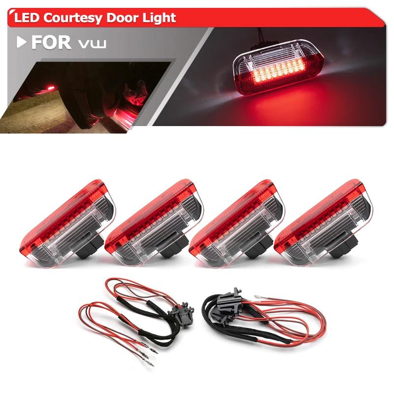 4x blanc/rouge Led porte courtoisie voyant d'avertissement intérieur lampe de bienvenue pour VW Golf