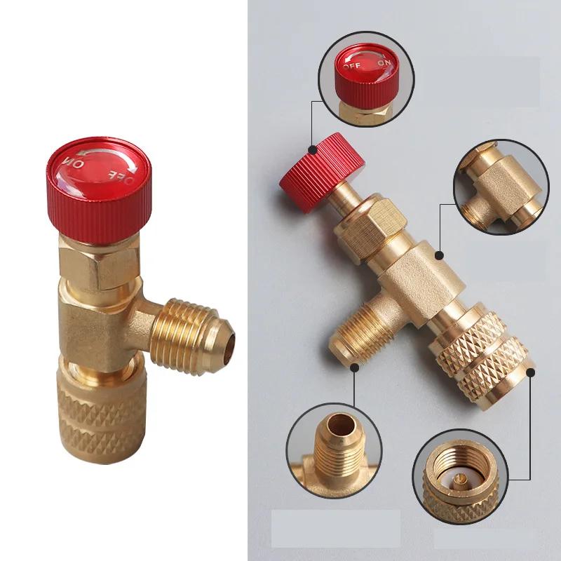 Valve de sécurité liquide R410A R22, outil de réfrigérant de climatisation, adaptateur de sécurité 1