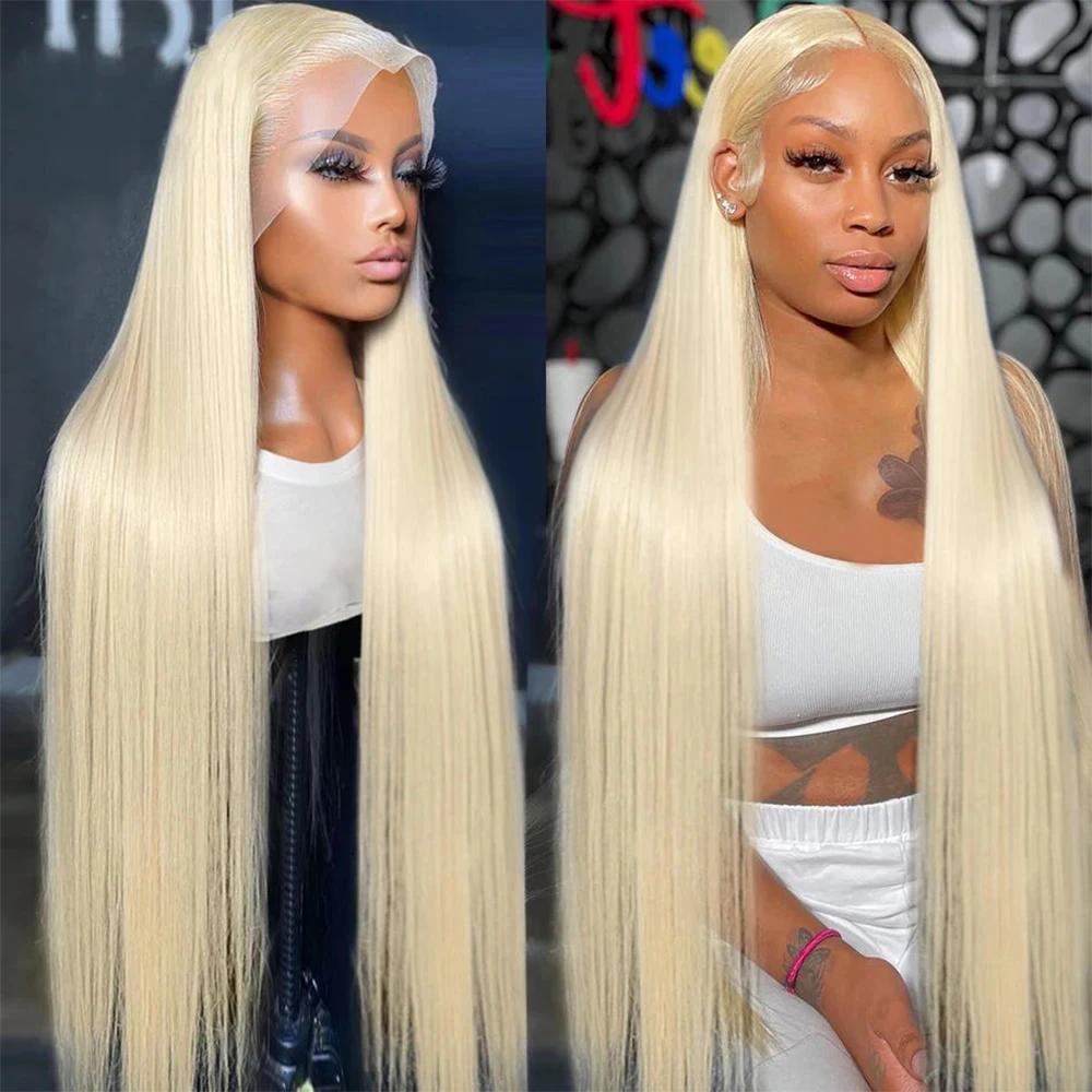 Perruque Lace Frontal Wig brésilienne naturelle, cheveux lisses, blond Transparent HD, 13x4, 13x6, p