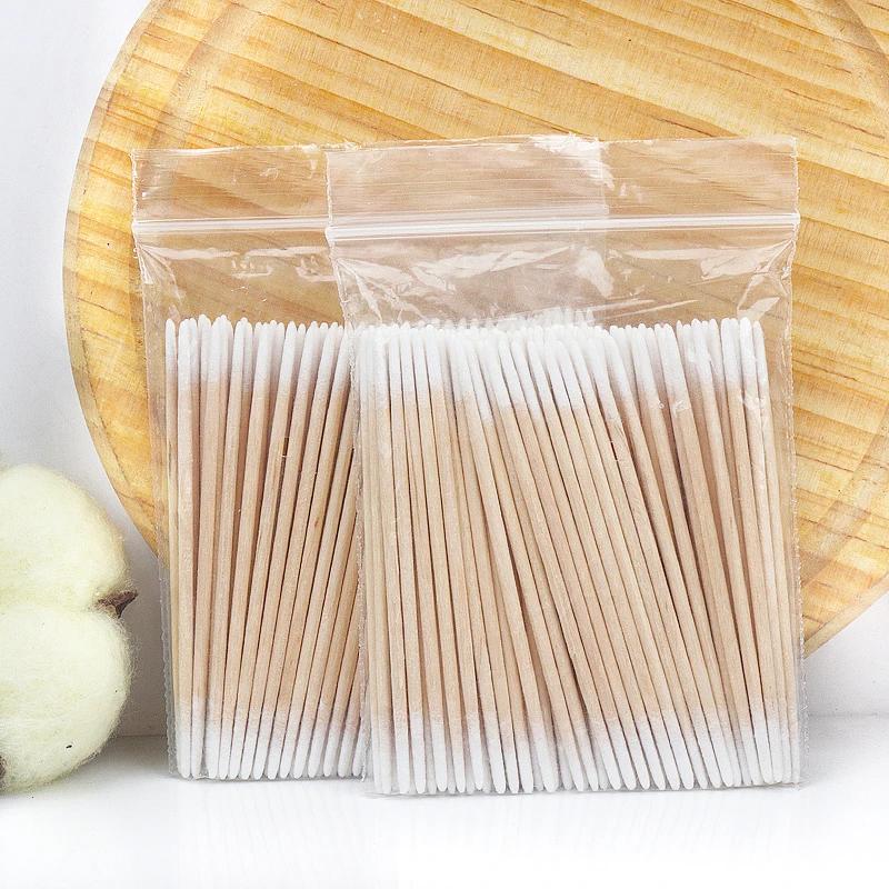 Coton-tige jetable en bois, Ultra-petit, Double extrémité, 100 pièces, Micro brosses, Extension de c