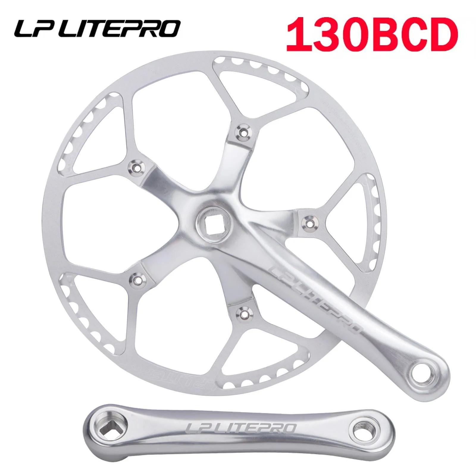 Bielles carrées Litepro pour vélo gravel - Pédalier plateau manivelle 130 BCD 45T à 58T