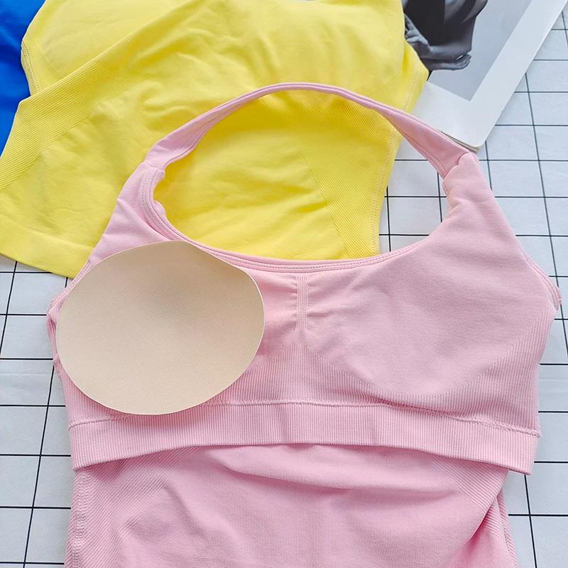 Bralette dos nu à col carré pour femmes, bretelles épaisses, coupe ajustée, coussinets amovibles, ha