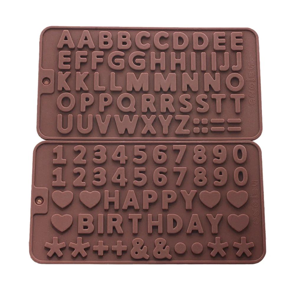 Silicone monde bricolage Silicone chocolat moule 26 lettre numéro chocolat outils de cuisson Silicon