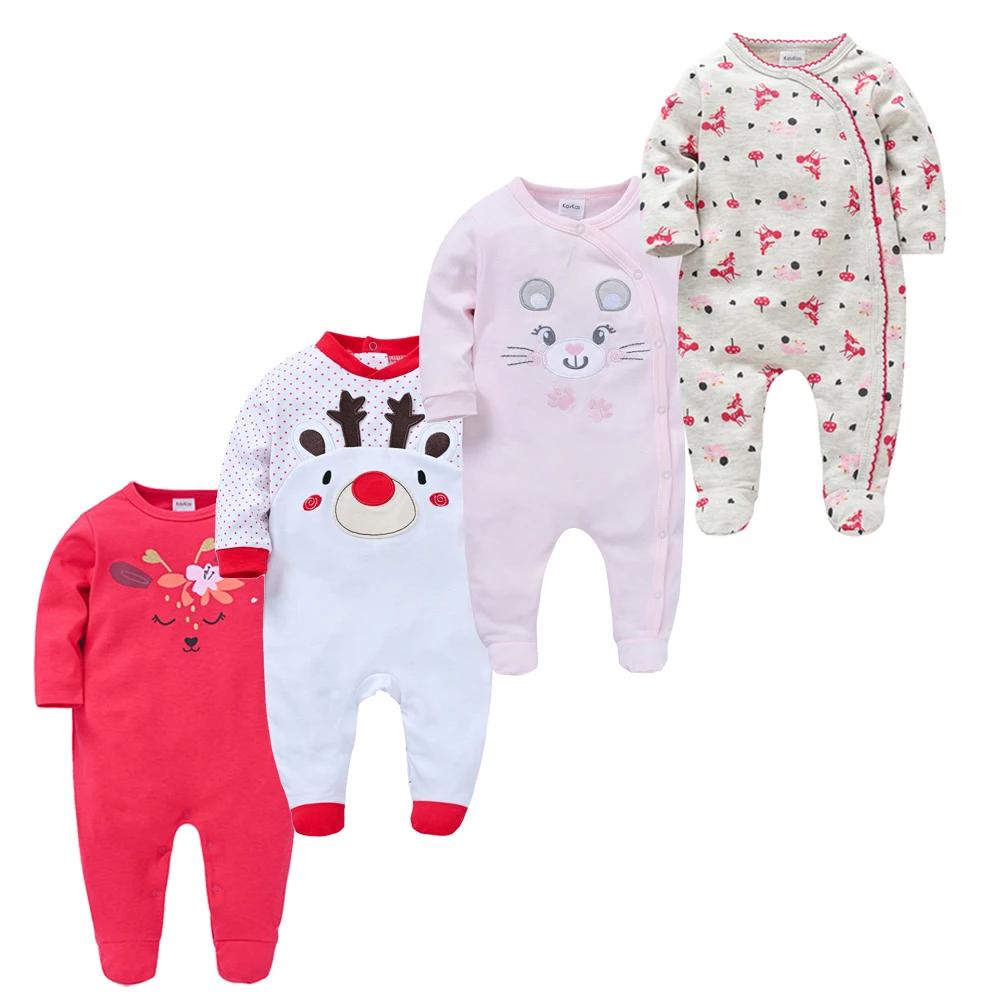 Kavkas – barboteuse pour garçon, 3/4 pièces, 100% coton, à pois, col rond, vêtements pour nouveau-né