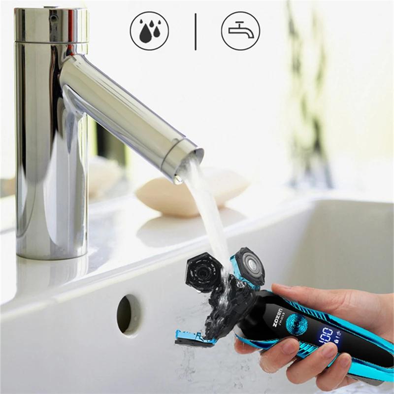 ZOZEN rasoir électrique rotatif rasoir électrique Rechargeable Machine à raser pour hommes tondeuse