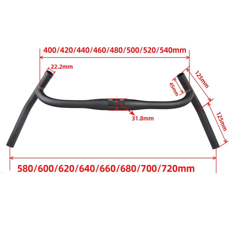 ZNIINO-Guidon de vélo de route en fibre de carbone, guidon en H Gravel, Big Flare Bar, Subsicross, V