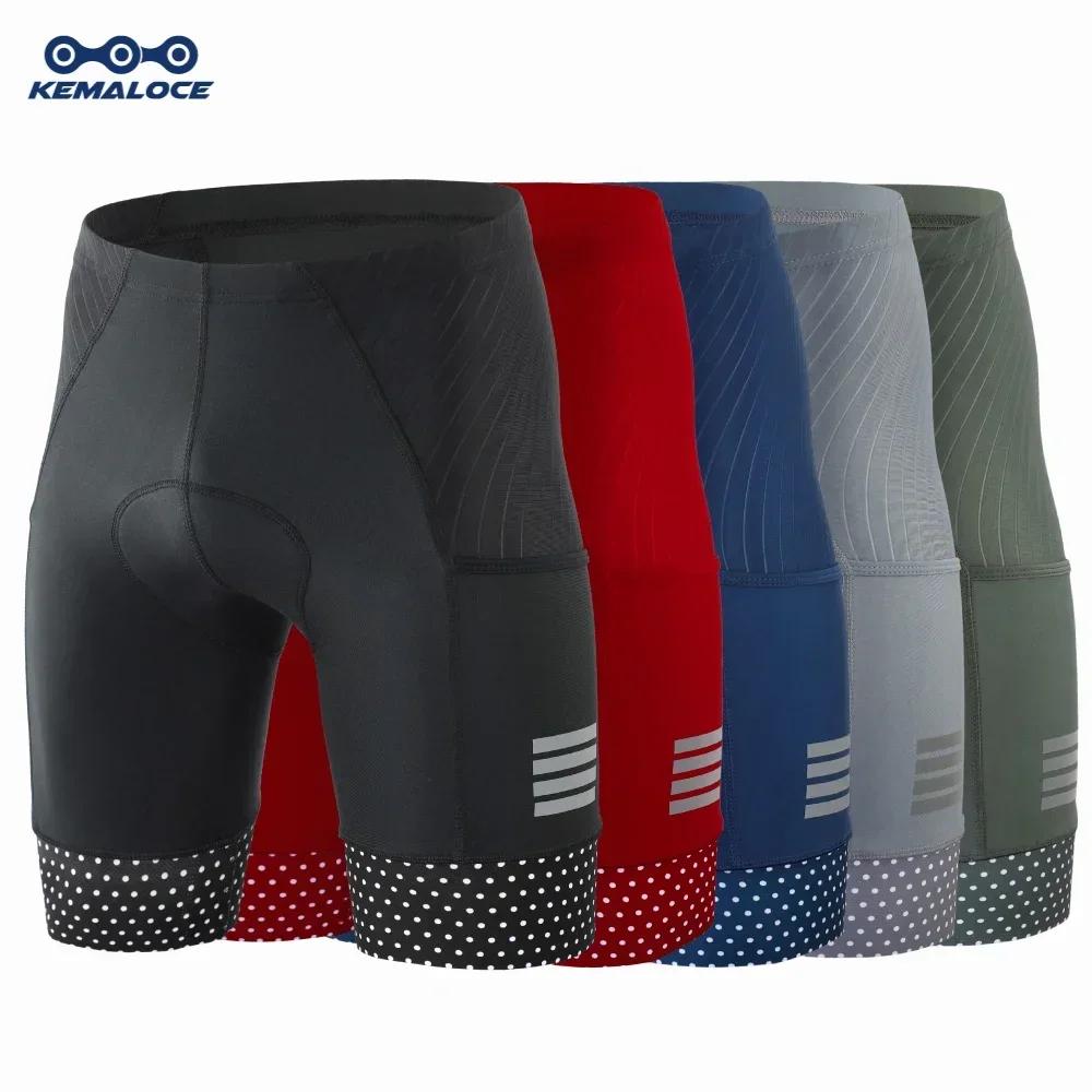 KEMALOCE short de cyclisme hommes blanc noir & gris & rouge Gel Pad été vélo Shorts course sur route