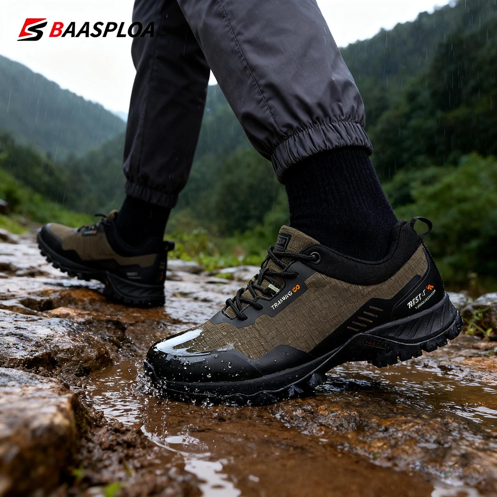 Chaussures de randonnée Baasploa pour homme - Imperméables et résistantes à l'usure, baskets d'escalade