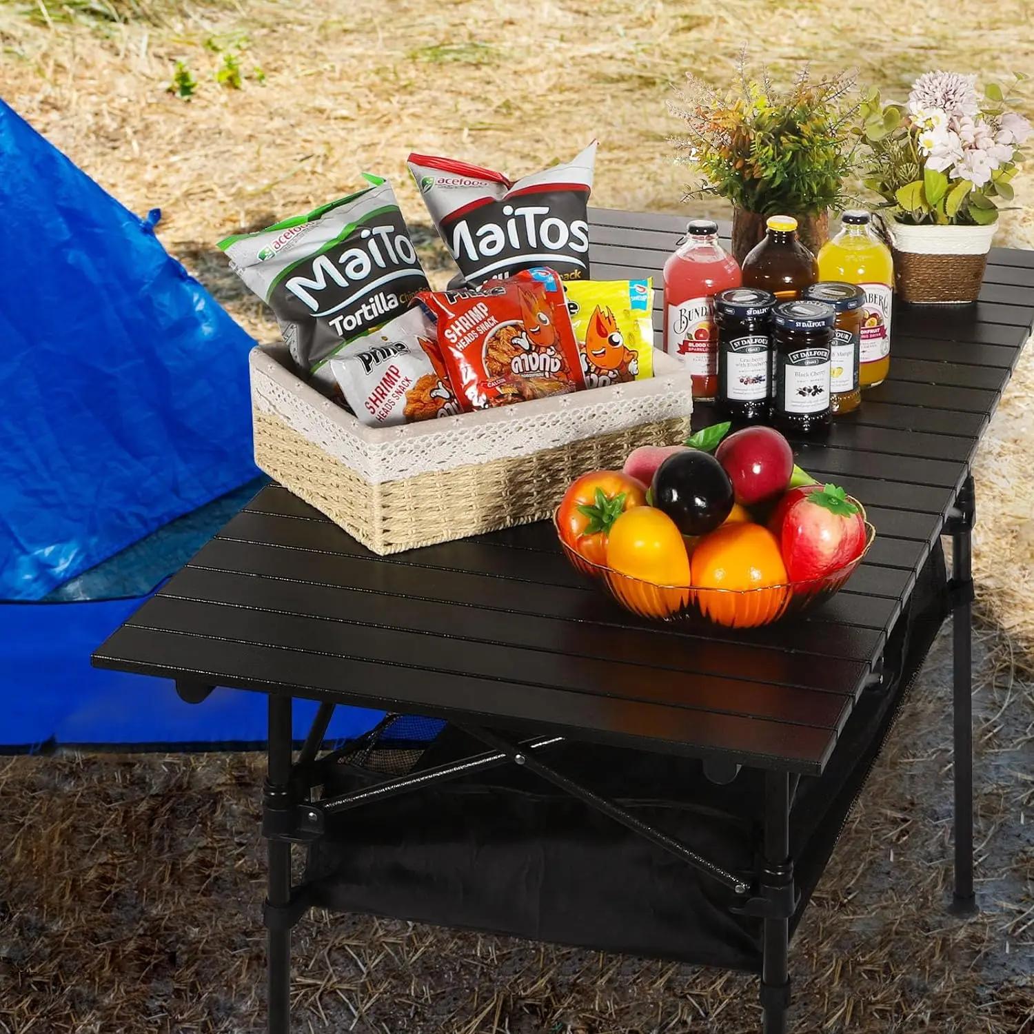 Table de pique-nique de camping en aluminium, bureau portable étanche et antirouille