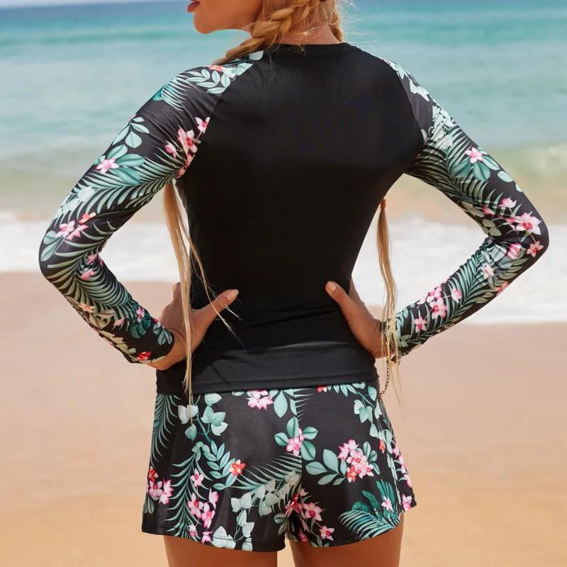 Maillot de bain pour femme Tankini ensemble femme manches longues maillots de bain 2025 surf sport p