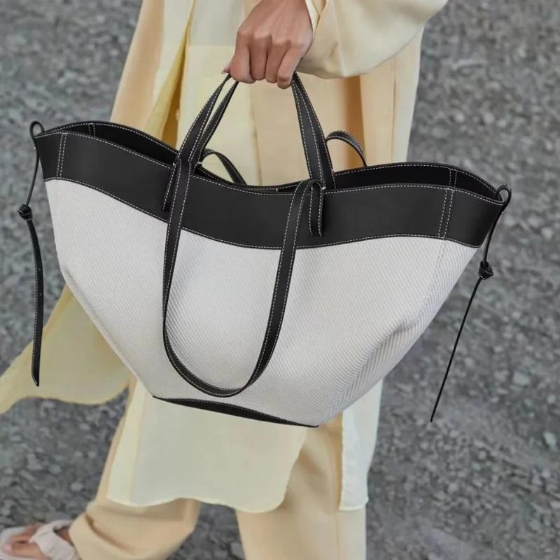Cadeaux haut de gamme 2026 Nouveau Sac fourre-tout grande capacité en tricot avec empiècements et po