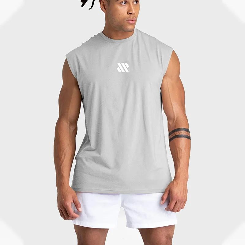 Chemise de sport sans manches pour hommes, Fitness, course à pied, gilet à séchage rapide, respirant